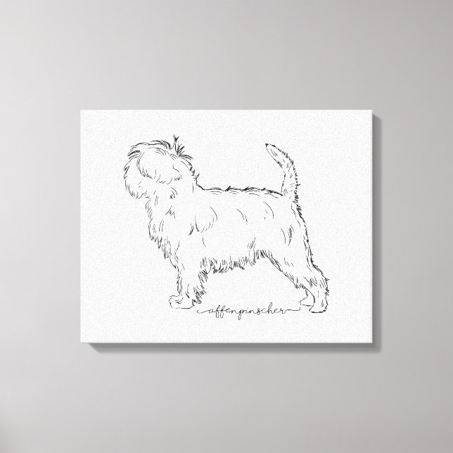 Impressão Em Tela Affenpinscher sketch (Frente)