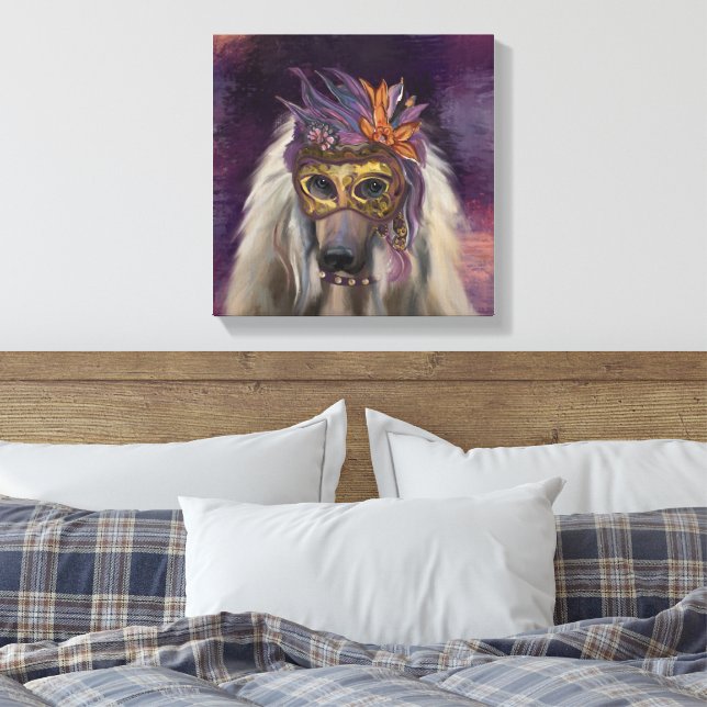 IMPRESSÃO EM TELA AFGHAN HOUND (Insitu(Quarto))