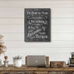 Impressão Em Tela Afirmação da Vida da Tipografia Russa do Quadro de<br><div class="desc">Esta tipografia de canvas estilo fazendeiro tem uma sensação de arte em quadro-negro, com seu fundo em quadro-negro e fontes de texto branco representando uma proverbial citação de afirmação da vida. É perfeito para uma casa de lago ou para qualquer um que ama estar no lago. Criado pela imprensa simplesmente...</div>