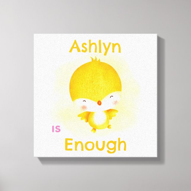 Impressão Em Tela Afirmação de Crianças Personalizadas | Pássaro Ama (Frente)