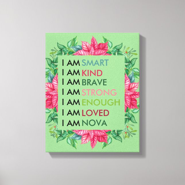 Impressão Em Tela Afirmações Positivas Personalizadas Para Crianças (Frente)