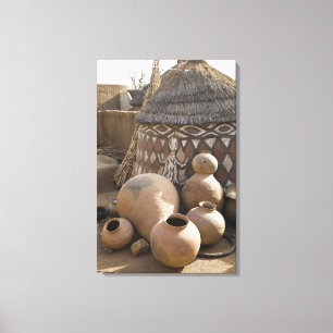 Impressão Em Tela África, África Ocidental, Gana, Sirigu. artesana