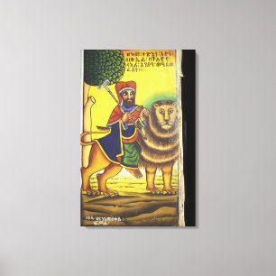 Impressão Em Tela África, Etiópia. Arte representando Leão de