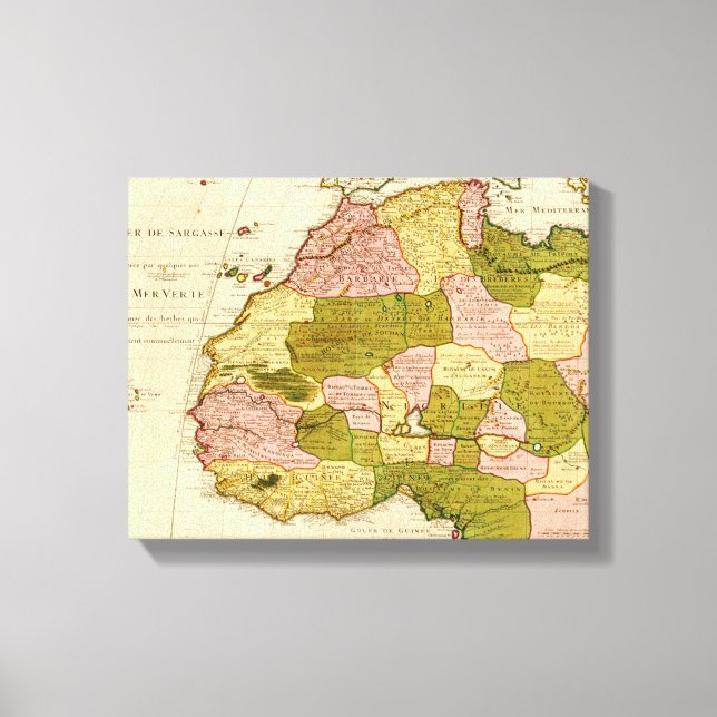 Impressão Em Tela África OcidentalMapa PanorâmicoÁfrica Ocidental 2 (Frente)