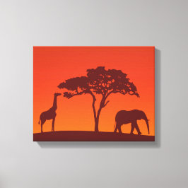 Impressão Em Tela African Safari Silhouette - Impressão de tela