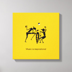 Impressão Em Tela Africano Art Esmagador - Dançarinos Silhouette