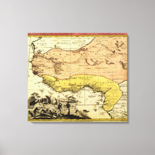 Impressão Em Tela AfricaPanoramic ocidental MapWestern África 3