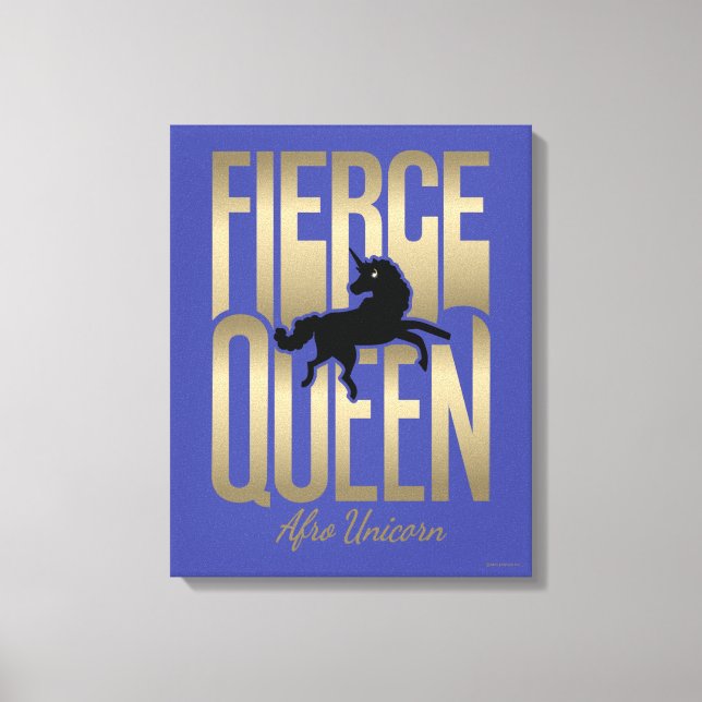 Impressão Em Tela Afro Unicorn Fierce Queen (Frente)