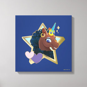 Impressão Em Tela Afro Unicorn Magical Star