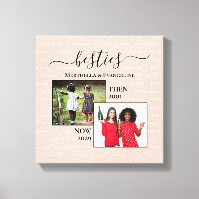 Impressão Em Tela Agora, 2 BESTIES Personalizadas de Fotografia (Frente)