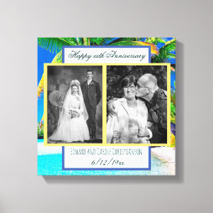 Impressão Em Tela Agora e Depois, Foto de Aniversário