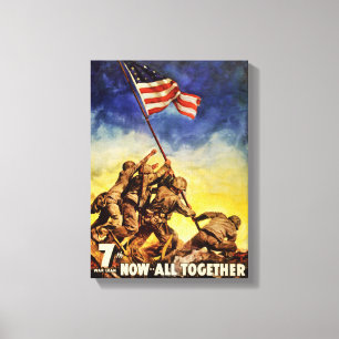 Impressão Em Tela Agora tudo junto poster da guerra do vintage