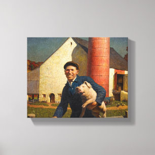 Impressão Em Tela Agricultor da Pensilvânia por Newell Convers Wyeth