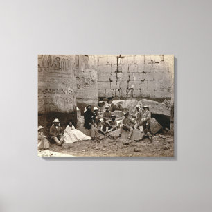 Impressão Em Tela Agrupe a fotografia no Salão das colunas, Karnak,
