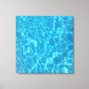 Impressão Em Tela Água de Piscina Azul Céu Cristalino