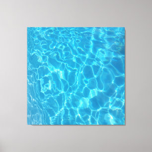 Impressão Em Tela Água de Piscina Azul Céu Cristalino