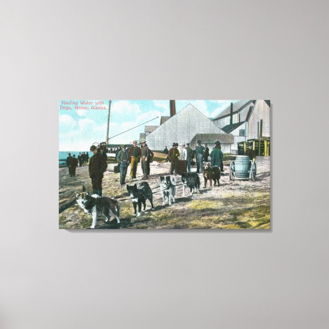 Impressão Em Tela Água Hauling com CãesNome, AK (Frente)