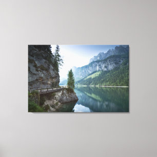 Impressão Em Tela Água   Lago Gosau Salzkammergut Áustria
