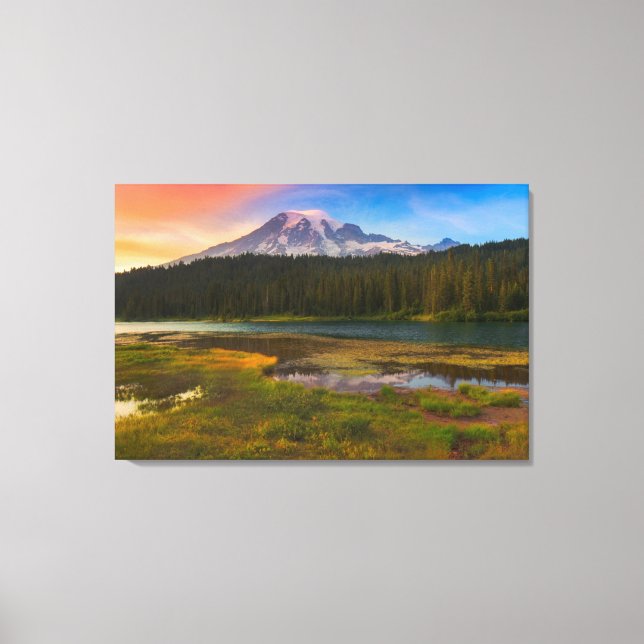 Impressão Em Tela Água | Parque Nacional do Mt. Rainier, Washington (Frente)