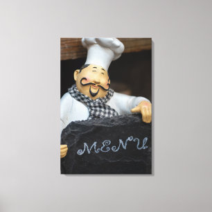 Impressão Em Tela Aguardam as Delícias Culinárias: Chef com Menu