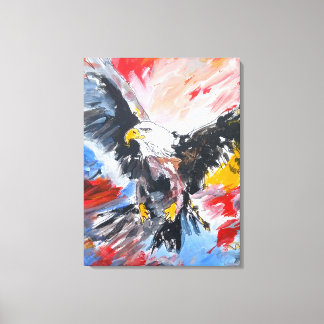 Impressão Em Tela Águia Careca Ascendente Neo-Expressionista