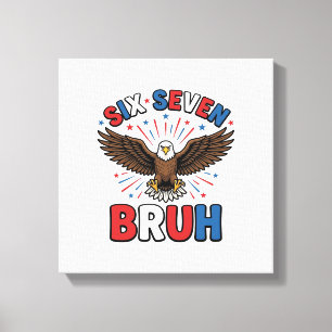 Impressão Em Tela Águia Patriótica Seis Sete Bruh Design Vector_1