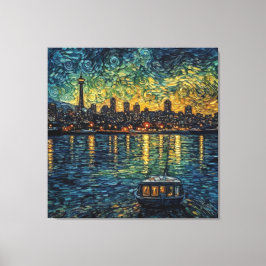 Impressão Em Tela Agulha do espaço no estilo van Gogh