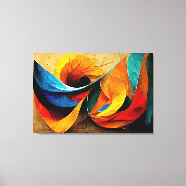 Impressão Em Tela AI ART - Arte de Abstrato AI: Pastas de Cores (Frente)