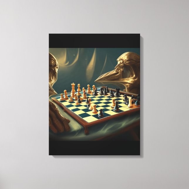 Impressão Em Tela AI Art Chess Brincando A Si Mesmo 2023 (Frente)