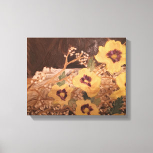 Impressão Em Tela Ainda com vida, flores em um Log SARR