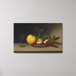 Impressão Em Tela Ainda vida com fruta, bolos e vinho, 1821