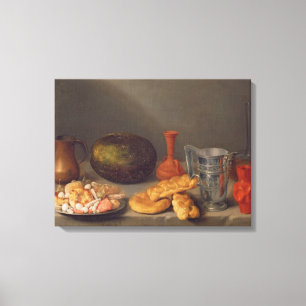 Impressão Em Tela Ainda vida com pão, 1648