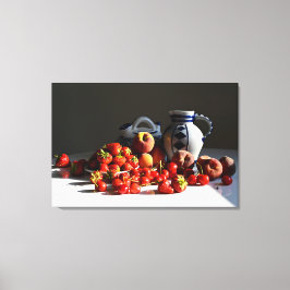 Impressão Em Tela Ainda viva com morangos, pêssegos e cerejas