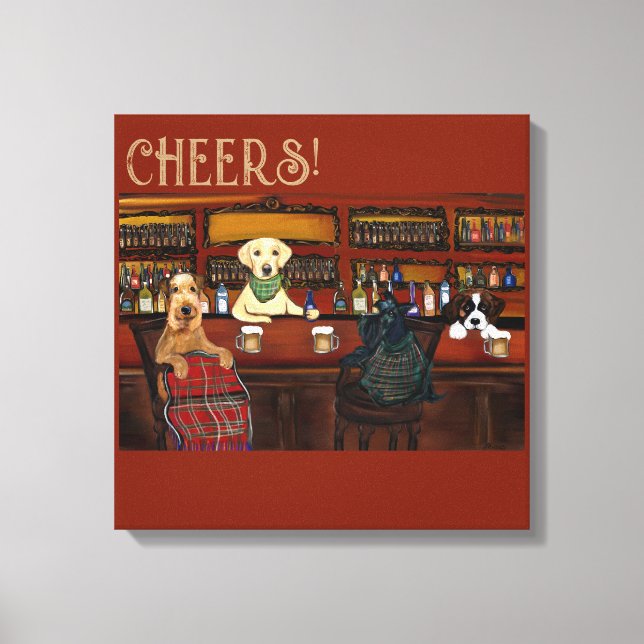 IMPRESSÃO EM TELA AIREDALE TERRIER E AMIGOS (Frente)