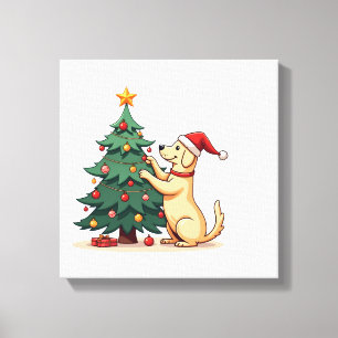 Impressão Em Tela Ajudante de Árvore de Natal Labrador