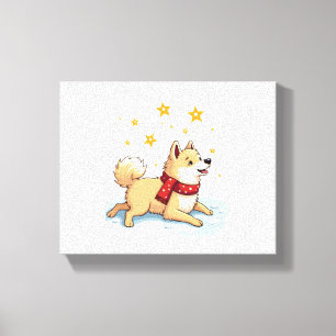 Impressão Em Tela Akita Snowball - Cão da Luta