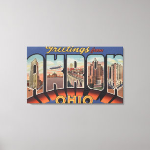Impressão Em Tela Akron, letra ScenesAkron de OhioLarge, OH