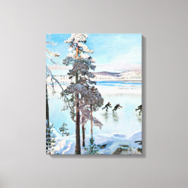 Impressão Em Tela Akseli Gallen-Kallela - Patinadores perto de Kalel