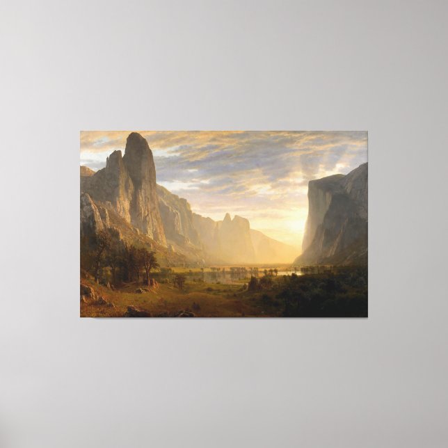Impressão Em Tela Albert Bierstadt Olhando para o Vale Yosemite (Frente)