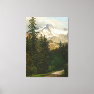 Impressão Em Tela Albert Bierstadt Pintando Neve no Alto País