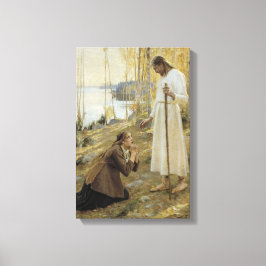 Impressão Em Tela Albert Edelfelt - Cristo e Maria Madalena