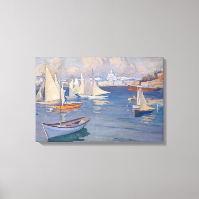 Impressão Em Tela Albert Edelfelt - Porto de Helsinque (Frente)