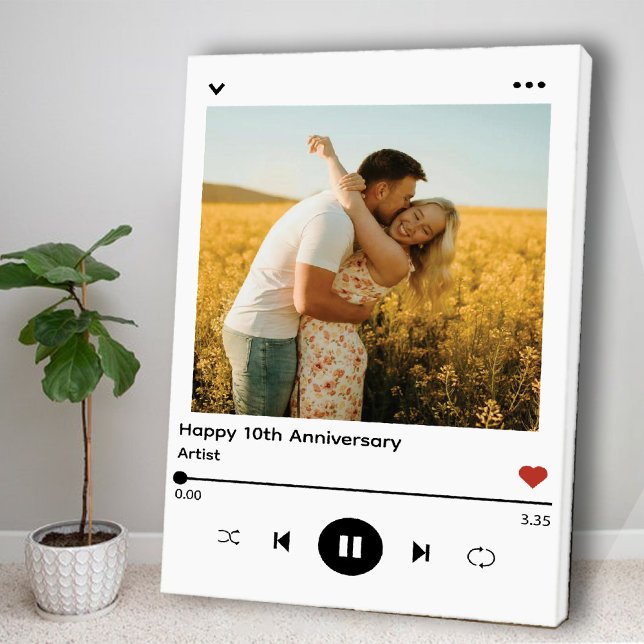 Impressão Em Tela Álbum de Música Fotográfica Romântica de Aniversár (Romantic Wedding Anniversary Photo Song Album Canvas Print)
