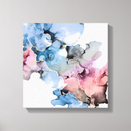 Impressão Em Tela Álcool de Abstrato de arte moderna - Tinta azul ro