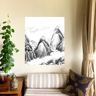 Impressão Em Tela Aldeia das Montanhas - Tinta