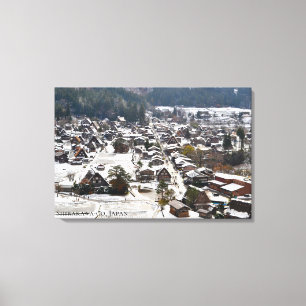 Impressão Em Tela Aldeia de Neve Shirakawago Japão Paisagem Viagem