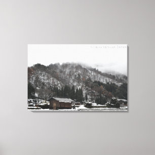 Impressão Em Tela Aldeia de Neve Shirakawago Japão Paisagem Viagem
