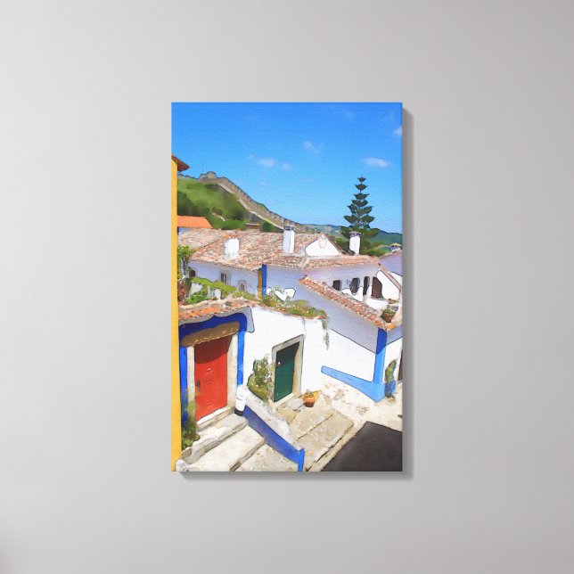 Impressão Em Tela Aldeia de Watercolor (Frente)