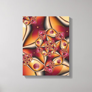 Impressão Em Tela Alegria Colorida Abstrata Fantasia Vermelha Laranj