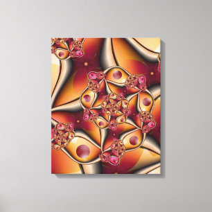 Impressão Em Tela Alegria Colorida Abstrata Vermelho Laranja Fantasi